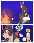 absurd_res age_difference anthro anthro_on_anthro biped bird_dog blush border canid canine canis chest_tuft comic dialogue digital_media_(artwork) domestic_dog duo english_text epicbunbun father_(lore) father_and_child_(lore) father_and_son_(lore) gesture golden_retriever hi_res hunting_dog incest_(lore) larger_male male male/male male_anthro mammal mature_anthro mature_male multiple_scenes nude nude_male older_male outdoor_nudity outside parent_(lore) parent_and_child_(lore) parent_and_son_(lore) retriever simple_background size_difference smaller_male son_(lore) speech_bubble stripes text tuft white_border wolf younger_male