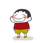  crayon_shin-chan eyebrows happy male_focus nohara_shinnosuke red_shirt shirt shorts smile solo white_background yellow_shorts yuuumm55 