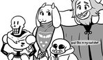  animated_skeleton asgore_dreemurr bone boss_monster caprine english_text goat mammal papyrus_(undertale) sans_(undertale) simple_background skeleton text toriel undead undertale video_games yin-meep 