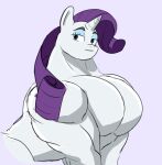 2021 big_muscles big_pecs black_eyebrows blue_eyelids blue_eyes cel_shading closed_smile colored digital_drawing_(artwork) digital_media_(artwork) english_description equid equine eyebrows eyelashes female female_feral feral friendship_is_magic fur half-closed_eyes half-length_portrait hasbro hi_res horn huge_pecs light lighting long_mane looking_back mammal mane mouth_closed muscular muscular_female muscular_feral my_little_pony mythological_creature mythological_equine mythology narrowed_eyes pandatarius pecs portrait purple_background purple_mane rarity_(mlp) shaded simple_background smile solo unicorn white_body white_fur