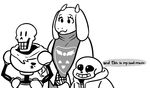  animated_skeleton bone boss_monster caprine english_text goat mammal papyrus_(undertale) sans_(undertale) simple_background skeleton text toriel undead undertale video_games yin-meep 