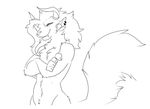  charr feline female guild_wars halbean mammal monochrome nipples nude solo video_games 