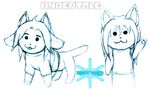  2016 ambiguous_gender bottomless canine cat clothed clothing cora_valion dog feline frostwyrm102 hair hybrid mammal shirt silly sketch tem temmie_(undertale) traditional_media_(artwork) undertale video_games 