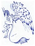  anthro breasts feathered_wings feathers female kitty_silence nude simple_background sketch solo traditional_media_(artwork) unknown_species white_background wings 