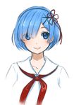  1girl blue_eyes blue_hair orikanekoi pioneer re:zero_kara_hajimeru_isekai_seikatsu rem_(re:zero) 