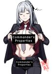  1girl absurdres ak-12_(girls'_frontline) ak-12_(lucia)_(girls'_frontline) braid breasts business_suit formal_clothes girls'_frontline half_up_braid highres jacket long_sleeves necktie open_clothes pants railys_ji red_shirt red_suit shirt smile suit suit_jacket white_necktie 
