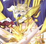  >_< 1boy 1girl armor battle belt blonde_hair blue_coat blue_eyes blush boobplate braid braided_bun breasts cleavage clothing_cutout coat commentary_request commission crown digimon digimon_(creature) double_blade double_bun dukemon flying_sweatdrops gauntlets gold_armor gold_crown hair_bun helmet hood hood_down hooded_shrug junomon knight lance large_breasts looking_at_viewer mask midriff mouth_mask navel ninja_mask nose_blush pants parted_bangs pixiv_commission polearm pov shrug_(clothing) sidelocks standing sweat taira_(tairamon) teeth thigh_cutout weapon white_armor white_belt white_mask white_pants white_shrug yellow_eyes 