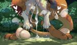 anthro antlers bodily_fluids cum egg female genital_fluids hi_res horn intersex intersex/female jackalope kangaroo kislyception lagomorph macropod mammal marsupial minze_aghevin onomatopoeia oviposition paws plushie sound_effects stitch_(sewing) text