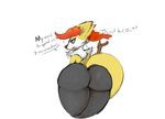  2016 anthro big_butt braixen butt dialogue female fur nintendo pok&eacute;mon rear_view simple_background sirphilliam solo text video_games 