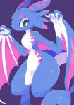  blue_eyes breasts dragon furry nude solo winte 