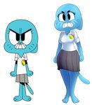  3_toes 4_fingers angry anthro blue_fur breasts cartoon_network cat clothed clothing dress_shirt feline female fur mammal mature_female mother nicole_watterson parent shirt skirt teeth the_amazing_world_of_gumball toes wani_ramirez whiskers wide_hips 