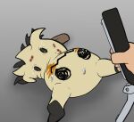absurd_res abuse blood bodily_fluids crying generation_7_pokemon gore hi_res human mammal mimikyu nintendo pokemon pokemon_(species) poofythedragon sad scared stapled_body stapler staples stuffing tears torture
