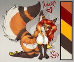  all_fours anthro big_breasts breasts canine female fox hair jackalope_(artist) mammal nipples nude popcornpanic red_hair solo yellow_eyes 