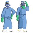  anthro avian bird clothed clothing corvid digital_media_(artwork) doctor eyewear glasses gloves goggles male mask medical raven simple_background solo surgeon surgical_mask yowacle 