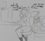 anthro bottomwear canid canine clothing college_clothing computer duo electronics embarrassed eyewear fart female female/female female_farting fox gassipon glasses hi_res humor implied_scat implied_soiling lagomorph leporid mammal rabbit roommate shart skirt sound_effects