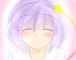  bad_id bad_pixiv_id blush closed_eyes hairband heart incoming_kiss komeiji_satori purple_hair solo touhou yamane_akira 