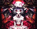  banpai_akira bat_wings blue_hair chain hat red_eyes remilia_scarlet short_hair solo touhou vampire wallpaper wings 