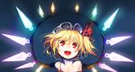  bad_id bad_pixiv_id blonde_hair fangs flandre_scarlet hat red_eyes sakata_kaname solo strap_slip touhou wings 