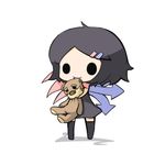  asymmetrical_wings bad_id bad_pixiv_id black_eyes black_hair blue_wings chibi hair_ornament hairpin houjuu_nue lowres pink_wings saku_(osake_love) short_hair smile solo stuffed_animal stuffed_toy teddy_bear touhou wings 