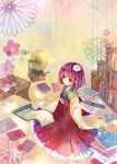  flower hair_ornament hieda_no_akyuu japanese_clothes purple_eyes purple_hair short_hair solo torii_sumi touhou 