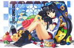  animal_ears bad_id bad_pixiv_id black_hair buruma cake candy candy_cane cat_ears doll eyes food gym_uniform hirokiku k-on! keroro keroro_gunsou legs long_hair nakano_azusa paw_pose paws pillow solo star toy twintails 