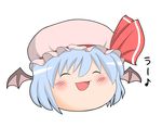  bad_pixiv_id bat_wings blue_hair hat kyokutou_hentai_samurai musical_note no_humans remilia_scarlet touhou uu~ wings yukkuri_shiteitte_ne 