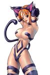  :p animal_ears armpits breasts brown_eyes cat_ears cosplay felicia felicia_(cosplay) kagami_hirotaka large_breasts nami_(one_piece) one_piece orange_hair solo tail tongue tongue_out vampire_(game) 