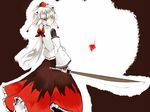  hat highres inubashiri_momiji long_skirt skirt solo sword takaharu tokin_hat touhou weapon 