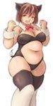  animal_ears artist_request copyright_request pig_ears pig_tail plump solo swimsuit tail thighhighs 