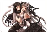  amber_eyes animal_ears bell black_hair brown_hair cat_ears collar dress gothic_lolita grey_hair lolita lolita_fashion long_hair nekomimi red_eyes silver_hair skirt white_hair yellow_eyes 