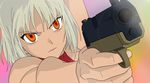  canaan canaan_(character) gun red_eyes short_hair white_hair 