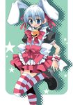  animal_ears araki_kanao ayasaki_hayate bunny_ears crossdressing hayate_no_gotoku! maid male_focus otoko_no_ko solo striped striped_legwear thighhighs 