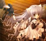  animal_ears cafe_little_wish cat_ears dress game_cg long_hair long_sleeves maid mina_(cafe_little_wish) purple_hair ribbon solo tail tinker_bell very_long_hair yellow_eyes 