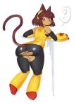 absurd_res anthro anus big_butt bottomwear butt butt_focus cat_tail clothed clothing colored exposed_butt felid feline female full-length_portrait genitals half_naked hi_res kit_(gameoverse) mammal morimoria pants portrait presenting rear_view slim solo thick_thighs tight_bottomwear tight_clothing tight_pants torn_bottomwear torn_clothing torn_pants vulva