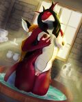 2026 2_horns absurd_res anthro areola bathing bathroom bathtub biped black_areola black_claws black_ears black_hair black_nipples breast_grab breasts brick brick_background brick_wall brown_horn canid canine claws crowsmg detailed_background digital_drawing_(artwork) digital_media_(artwork) dragon duo ear_piercing ear_ring embarrassed eyes_closed female finger_claws fox front_view fur genitals glistening glistening_genitalia glistening_lips glistening_vulva gloves_(marking) grabbing_from_behind guided_breast_grab hair hand_on_breast head_horn hi_res horn humanoid_genitalia humanoid_vulva inside jewelry larger_female light light_beam lips male male/female mammal markings medium_breasts medium_hair monotone_horn multicolored_body multicolored_fur mythological_creature mythological_scalie mythology navel nipples non-mammal_breasts non-mammal_navel non-mammal_nipples non-mammal_vulva notched_ear nude nude_anthro nude_female nude_male open_mouth orange_body orange_fur partially_submerged photobashing piercing red_body red_fox red_scales ridged_horn ring_piercing scales scalie shaded signature size_difference smaller_male soft_shading standing sunlight tail true_fox two_tone_body vulva wall_(structure) water wavy_horn wet wet_body wet_hair white_body white_fur window window_light