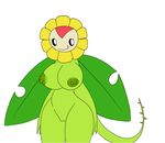  anthro big_breasts breasts camel_toe digimon erect_nipples female flora_fauna flower nipples plant screwroot smile sunflower sunflowmon tagme wide_hips 