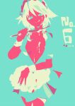  1girl apron blending blood blood_on_chest blood_on_face blood_on_weapon blue_background breasts cleavage closed_mouth commentary_request cowboy_shot hanada_hyou hand_up holding holding_knife izayoi_sakuya knife licking_lips limited_palette long_hair looking_ahead looking_at_viewer no_lineart open_clothes open_shirt sanpaku sidelocks simple_background skirt small_breasts solo straight-on tongue tongue_out touhou waist_apron weapon wrist_cuffs 