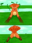  3_toes animal_genitalia animal_pussy animew anus bound butt canine_pussy chest_tuft cloud cute dragging female fur grabbing grass nintendo orange_fur pok&eacute;mon pussy raised_tail rear_view river sky tears tentacles toes tuft video_games vulpix 