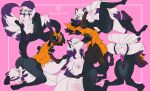  69_position absurd_res anthro blush bodily_fluids breasts canid canine crossgender cuddling duo facesitting female female/female fingering fox frax_(fraxinus) genitals gloves_(marking) hair hi_res highlights_(coloring) kissing leg_markings looking_pleasured mammal markings mtf_crossgender oral orange_hair pawpads paws purple_eyes rook_(rookarino4277) scissor_position sex sitting sitting_on_another socks_(marking) sonofan strapon vulva 