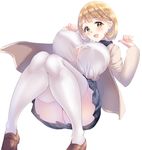  :d ass bad_id bad_pixiv_id blazer breasts brown_eyes brown_hair button_gap covered_nipples dress_shirt gorua_(youce01) hair_ornament hairclip huge_breasts jacket loafers looking_at_viewer narusawa_ryouka occultic;nine open_blazer open_clothes open_jacket open_mouth plaid plaid_skirt raised_eyebrows revision school_uniform shirt shoes short_hair simple_background skirt smile solo thighhighs thighs white_background white_legwear 