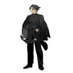  1boy animal_ears arknights artist_request black_gloves black_hair black_jacket black_pants black_shoes black_sweater capone_(arknights) chest_harness coat coat_on_shoulders crossbow full_body gloves hands_in_pockets harness holding holding_weapon jacket jacket_on_shoulders long_sleeves male_focus official_art pants parted_lips ribbed_sweater scar scar_on_face shirt shoes short_hair simple_background solo standing sunglasses sweater tail third-party_source tinted_eyewear transparent_background turtleneck turtleneck_sweater weapon wolf_boy wolf_ears wolf_tail yellow-tinted_eyewear 