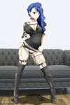  blue_hair boots fairy_tail juvia_loxar panties tattoo 