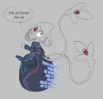 2025 2_tails 3_fingers ambiguous_gender anthro azelf blush blush_lines bubblepuppers clothed clothing cybersuit dialogue diaper diaper_puff diaper_under_clothing diaper_under_skinsuit ellipsis english_text featureless_feet feces feet fingers floating forehead_gem full-length_portrait gem generation_4_pokemon grey_background hi_res legendary_pokemon looking_back multi_tail nintendo one_eye_closed open_mouth pokemon pokemon_(species) pooping portrait simple_background skinsuit soiled_diaper soiling soiling_diaper solo speech_bubble spot_color story_at_source tail tail_gem teeth text three-quarter_view tight_clothing tongue unclean_diaper used_diaper using_diaper wearing_diaper 