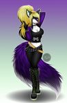  anthro big_breasts breasts canine clothed clothing collar female looking_at_viewer mammal piercing solo spiked_collar spikes standing tongue tongue_out tongue_piercing wide_hips xxmteexx 