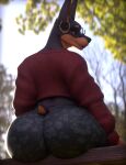 2025 3d_(artwork) anthro big_breasts big_butt black_body black_fur bottomwear breasts brown_body brown_fur butt canid canine canis clothed clothed_anthro clothed_female clothing delbi3d digital_media_(artwork) dobermann domestic_dog ear_piercing eyewear female fur glasses hi_res huge_breasts lips looking_at_viewer looking_back looking_back_at_viewer mammal multicolored_body multicolored_fur nipples pants piercing pinscher red_clothing red_eyes red_sweater red_topwear rhys_(delbi3d) solo sweater tail thick_bottom_lip thick_thighs topwear two_tone_body two_tone_fur wearing_glasses wide_hips