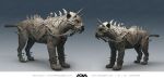 2026 3d_(artwork) 4_toes absurd_res accessory adia_studios ambiguous_feral ambiguous_gender armor autodesk_maya_(artwork) claws company_name concept_art digital_media_(artwork) email empty_eyes english_description english_text feet felid feral fur furgonomics gradient_background greaves grey_anklet grey_armor grey_body grey_claws grey_fur grey_greaves grey_helmet grey_sclera grey_tail greyscale headgear helmet hi_res highguard_(game) horn horned_helmet jewelry light lighting long_tail mammal monochrome official_art pantherine paws quadruped reins ring saddle shaded simple_background solo spiked_armor spiked_greaves spikes standing substance_painter_(artwork) tail tail_accessory tail_jewelry tail_ring text toe_claws toes unknown_artist url zbrush_(artwork)
