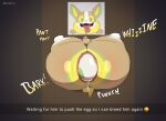 2026 anal_fluids artist_name axoarts balls big_butt bodily_fluids brown_body brown_ears brown_fur butt camera_view digital_media_(artwork) egg emoji english_text feral fur generation_8_pokemon genitals glory_wall green_body green_eyes green_fur happy hi_res male male_oviposition multicolored_body multicolored_fur nintendo onomatopoeia oviposition penis photo pokemon pokemon_(species) rear_view short_tail small_balls small_penis smile solo sound_effects tail teeth text thick_thighs through_wall tongue tongue_out yamper yellow_body yellow_fur yellow_nose yellow_tail 