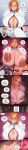  1girl absurdres after_sex areola_slip bleach blush breasts commentary cum cum_in_pussy cum_on_body english_commentary english_text highres hollow_(bleach) implied_sex impregnation incredibly_absurdres inoue_orihime kurosaki_ichigo large_breasts netorare rampage_(leedash2) revealing_clothes sweat tall_image 