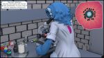 16:9 3d_(artwork) 4k absurd_res aggressive_fertilization anthro beaker blender_(artwork) blender_cycles_(artwork) bodily_fluids clothed clothing coat comic cum cum_container dialogue digital_media_(artwork) dr._voir drugs egg english_text experimental female fertilizing gardevoir generation_3_pokemon genital_fluids ghostgengaming hair hat headgear headwear hi_res hospital humanoid intracytoplasmic_sperm_injection lab_coat laboratory_equipment laboratory_glassware long_hair medical_malpractice medication microscope nintendo petri_dish pokemon pokemon_(species) scientific_instrument shiny_pokemon speech_bubble sperm_cell syringe talking_to_self text topwear unprofessional_behavior widescreen