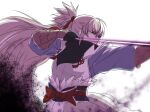  1boy aura bow_(weapon) commentary_request dark_aura dark_persona drawing_bow energy_arrow fire_emblem fire_emblem_fates fire_emblem_heroes hair_ribbon highres holding holding_bow_(weapon) holding_weapon japanese_clothes male_focus nknaxs red_ribbon ribbon solo takumi_(empty_vessel)_(fire_emblem) takumi_(fire_emblem) weapon 